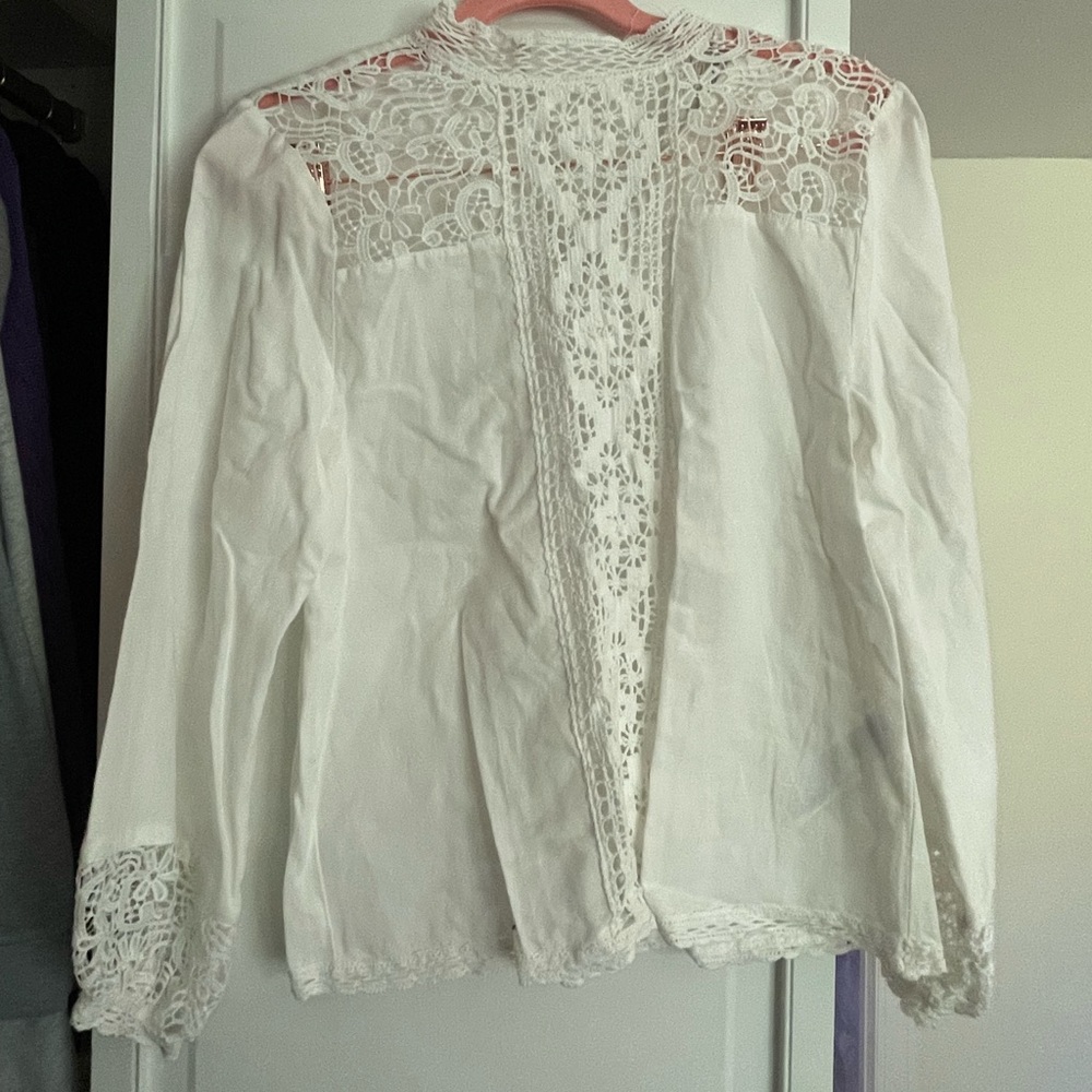 Zara White Linen Top